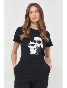 Karl Lagerfeld t-shirt in cotone colore nero