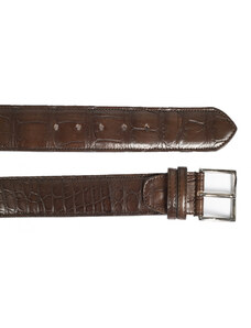Leather Trend Charlie - cintura testa di moro in vera pelle di coccodrillo