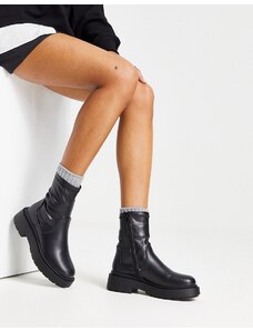 New Look - Stivali a calza neri con suola spessa-Nero