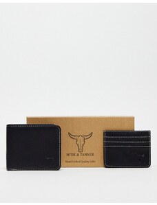 Hyde & Tanner - Scatola regalo con portafoglio e porta carte di credito nero
