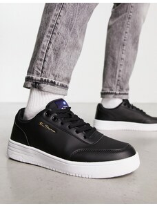 Ben Sherman - Sneakers in pelle sintetica nere con suola flatform-Nero