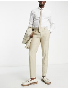 ASOS DESIGN - Pantaloni da abito slim color pietra-Neutro