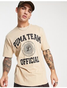 Puma - T-shirt beige con grafica "Team"-Neutro