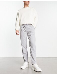 Pull&bear - Pantaloni eleganti slim sartoriali grigio chiaro