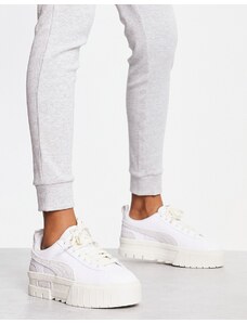 PUMA - Mayze - Sneakers bianche e grigie testurizzate neutre-Bianco