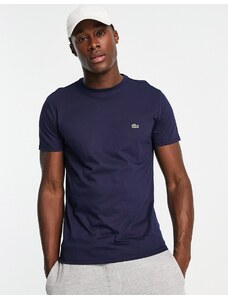 Lacoste - T-shirt in cotone Pima blu navy con logo