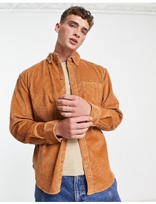 Element - Bold - Camicia in velluto a coste color cuoio-Marrone