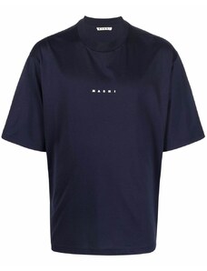 Marni T-shirt logotype blu over