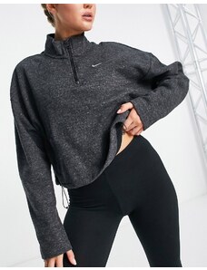 Nike Training - Therma-FIT - Felpa nera confortevole con zip corta-Nero