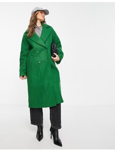 NA-KD x Klara Montes - Cappotto midi in misto lana verde
