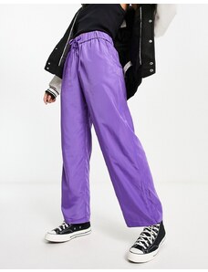 Monki - Pantaloni a fondo ampio viola con coulisse