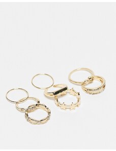 Ashiana - Confezione di anelli dorati con stelle-Oro