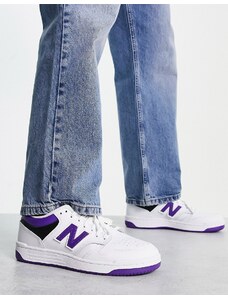 New Balance - 480 - Sneakers bianche e viola-Bianco