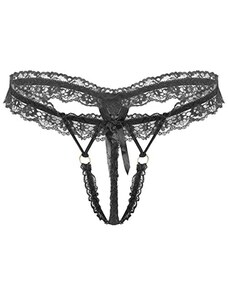 Yomie String Slips Men's Hollow Thong Lace Male Bound T-Back Jacquard  Underwear G-String Nightwear 