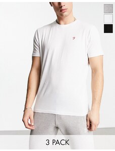 Farah - Confezione da 3 T-shirt grigia e bianca-Nero