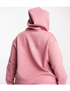 Nike Training Plus - Felpa con cappuccio rosa con grafica glitterata