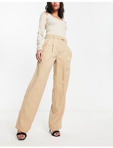 In The Style x Terrie McEvoy - Pantaloni a fondo ampio color cammello a pieghe-Neutro