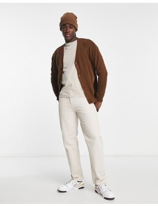 Selected Homme - Cardigan oversize in misto lana marrone-Brown