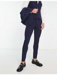 ASOS DESIGN - Pantaloni da abito super skinny blu navy