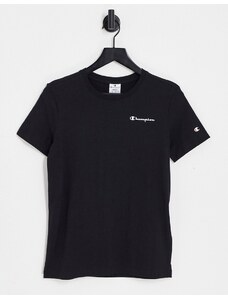 Champion - T-shirt con logo piccolo nera-Nero