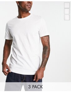 Selected Homme - Confezione da 3 t-shirt bianche-Bianco