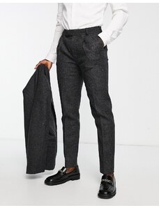 Noak - British - Pantaloni da abito slim in tweed grigio antracite