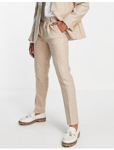 Noak - British - Pantaloni da abito slim in tweed color pietra-Neutro