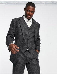 Noak - British - Giacca da abito slim in tweed grigio antracite