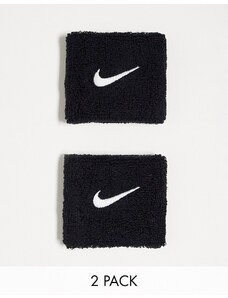 Nike Training - Fasce da polso unisex nere con logo Nike-Nero