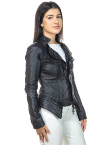 Leather Trend Patrizia - Giacca Donna Nera in vera pelle
