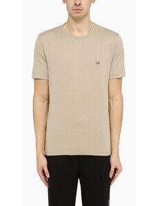 C.P. Company T-shirt beige con stampa logo sul petto