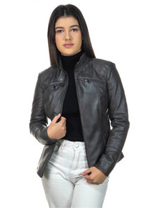 Leather Trend Michela - Giacca Donna Grigio in vera pelle