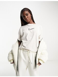 Nike - Midi Swoosh - T-shirt marrone legno chiaro con logo-Brown