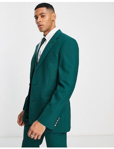 Noak - Giacca da abito premium skinny verde bosco in misto lana