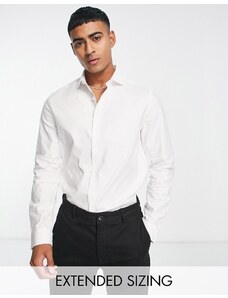 ASOS DESIGN - Camicia premium vestibilità classica in twill bianco facile da stirare con colletto alla francese