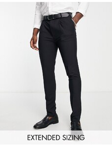 Noak - Pantaloni da abito premium skinny neri in misto lana-Nero