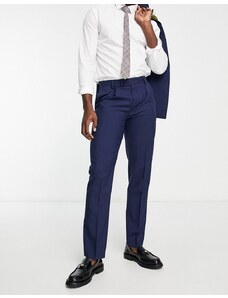 Noak - Pantaloni da abito premium slim blu navy in misto lana