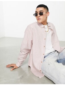 ASOS DESIGN - Camicia oversize in lino rosa anni '90