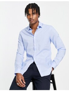 ASOS DESIGN - Camicia da ufficio slim elasticizzata blu
