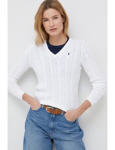 Polo Ralph Lauren maglione in cotone colore bianco