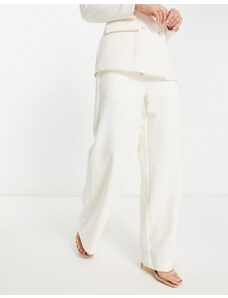Y.A.S - Pantaloni dritti sartoriali da sposa bianchi in coordinato-Bianco