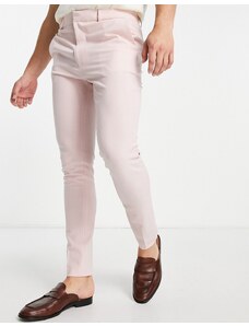 ASOS DESIGN - Pantaloni super skinny eleganti rosa chiaro