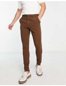 ASOS DESIGN - Pantaloni eleganti super skinny marrone cioccolato
