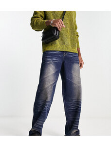 COLLUSION - x014 - Jeans ampi con dettagli a pieghe e lavaggio stile Y2K-Blu
