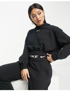 Nike - Air - Felpa con cappuccio taglio corto nera in pile-Black