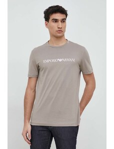 Emporio Armani t-shirt in cotone colore beige