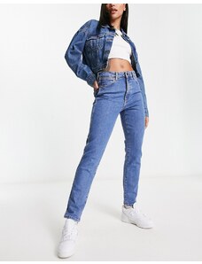 Wrangler - Jeans skinny a vita alta in lavaggio blu medio