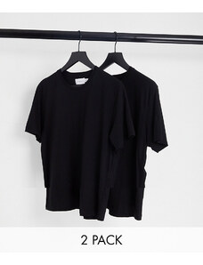 Topman - Confezione da 2 T-shirt classiche nere-Nero