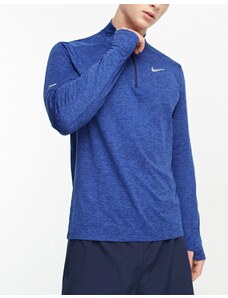 Nike Running - Element Dri-FIT - Top blu navy con zip corta