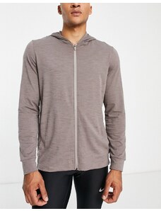Nike Training Nike Yoga - Dri-FIT - Top grigio con zip